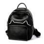 Custom Morral Para Mujer Fashion Ladies Black Leather Backpacks Bag For Women Korean Style Cowhide Genuine Leather Backpack