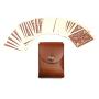 Nice leather playing card case high quality vegetable tanned leather playing card holder case with custom logo