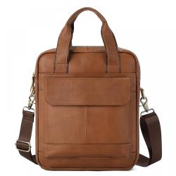 ZF376 Men Bag New Genuine Leather Briefcase Handbag Single Shoulder Crossbody Bag Business Youth Vertical Boy Shoulder Bag
