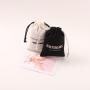Custom Logo Printed Canvas Cotton Drawstring Dust Bag Black White Thick Cotton Jewelry Packaging Cosmetic Pouch