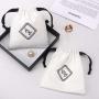 Custom Logo Printing White Cotton Twill Skincare Product Packing Bag High Quality Reusable Gift Jewelry Dust Cotton Pouch
