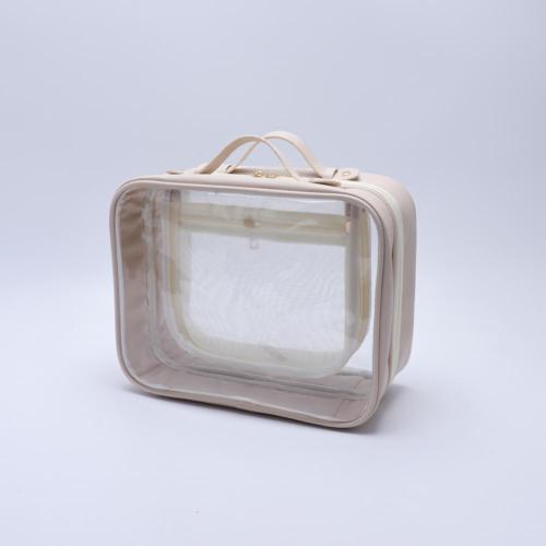 All-in-one Bathroom Toiletry Bags Women Portable Clear Separated Wash bag Makeup Organizer Transparent Cosmetic Travel Pouch