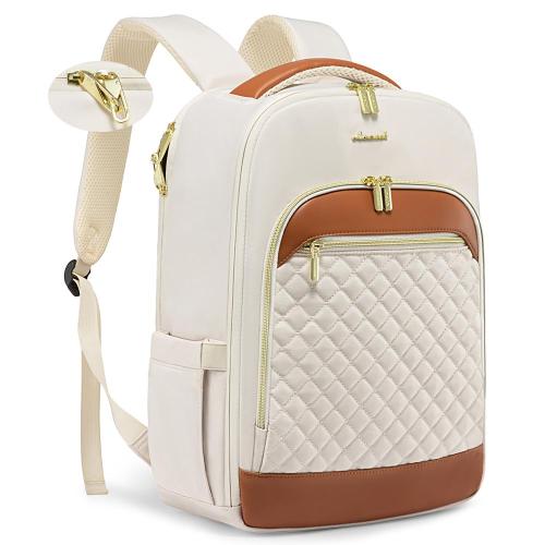 Fashion Quilted business lightweight smart USB Port rucksack 15.6in commute college school bag custom anti theft laptop backpack