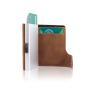 Custom aluminium card wallet leather metal card holder rfid leather metal id card holder