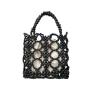 Summer Bead Design Handbags Women Beaded Handbags Fashion Canvas Beach Bag Casual Hand Bags Ladies Wood Bead Bags