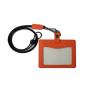 School Employee ID Card Holder Pass Case with Neck Strap PU Leather Name Holder Name Tag Case