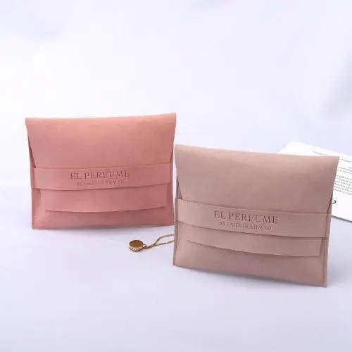 OEM Microfiber Jewelry Gift Pouch Luxury Custom Emboss Small Jewelry Envelope Microfiber Bag For Earring Necklace Bracelet