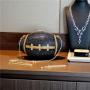 New Rhinestone American football round ball purse stone bling diamond crystal evening clutch handbags ladies womens purses