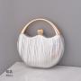 Factory direct half round party bags wedding shiny glitter gold clutch evening bags