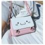 Japanese stylish embroidered cat messenger bag custom personality leather flip cover shoulder bag