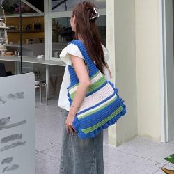 XL332 New Version Shoulder Bag Vintage Handmade Woolen Knitting Bag Lightweight Ladies Tote Bag Imported Shopping Handbag