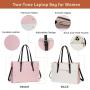 15.6 Inch Large Waterproof Leather Computer Tote Handbag Bag for Work Business Office Travel with USB Port Laptop Bag for Women