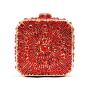 Blue Super Mini Size Women Crystal Square Box Clutch Evening Bags Wedding Rhinestone Handbag Purse