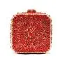 Blue Super Mini Size Women Crystal Square Box Clutch Evening Bags Wedding Rhinestone Handbag Purse