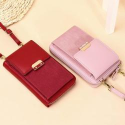 KBW772  New Solid Colour Simple Ladies Mobile Phone Bag Purses Handbags High Quality PU Shoulder Crossbody Women Wallet