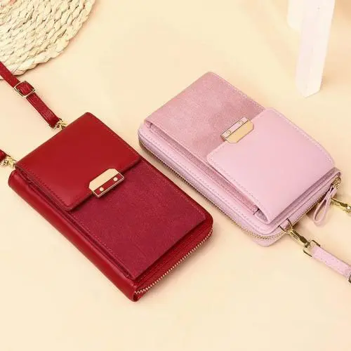 KBW772  New Solid Colour Simple Ladies Mobile Phone Bag Purses Handbags High Quality PU Shoulder Crossbody Women Wallet