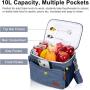 Collapsible Portable Large Bento Lunch Bag Insulated Leakproof Soft Lunch Box for Adult Men Women