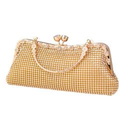 HR552 Women's Dinner Bag Luxury Wedding Lock Chain Shoulder Fashion Rhinestone Handbag Shiny Evening Clutch Bags for women