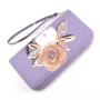 ZR688 Women's Wallet Long Handbag PU Double-layer Zipper Coins Wallet Purse Stylish Contrast Color Mobile Phone Bag Card Holder