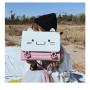 Japanese stylish embroidered cat messenger bag custom personality leather flip cover shoulder bag