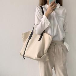 Large Capacity Women's Casual Tote Bag Simple Nylon Canvas Shopping Bag with Custom Logo Cartoon Pattern for Everyday Use