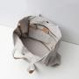 2024 Custom Logo Large Canvas Tote Bag For Women Ladies Luxury With Leather Handle