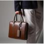 Genuine Cow Skin Leather Business Briefcase Tote Bag with Custom Logo China Factory Custom Briefcase Bag