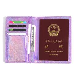 CUIKCA Optical Maser Leather Embroidered Logo Women Leather Passport Cover