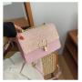 2022 Lady Designer Bags Colorful Glitter Coated Flap Turn-lock Purse Fashion Golden Heart Hardware Strap Sling Messenger