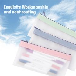 Gelory Multifunctional Pen Holder Clear Pencil Case Teens Portable Stationery Organizer Pencil Pouch with Zipper