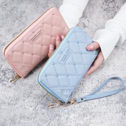 Wholesale Lady Purse Long Wallet Zipper Large Capacity Coin Purse Women's Phone Wallets sac tendance 2024 carteras para mujer