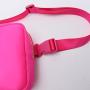 Customized Hot Pink Bum Bag Square Waist Bag Belt Waterproof Nylon Weekender Bag Girls Women Running Chic Waist Pack