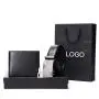 Premium Leather Men Wallet Belt Gift Set Custom Leather Automatic Buckle Belts Wallets with Gift Box Set for Men