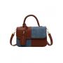 Spliced Contrasting Color Small Square Bag For Women's 2024 New Texture Minimalist Crossbody Bag Fashionable Shoulder Bag