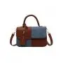 Spliced Contrasting Color Small Square Bag For Women's 2024 New Texture Minimalist Crossbody Bag Fashionable Shoulder Bag
