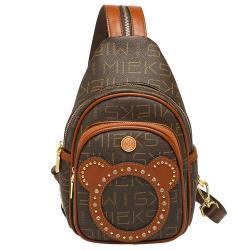 Mini Backpack Cross border Fashion PU Spring New Old Flower Crossbody Chest Bag