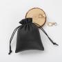 Custom Logo Luxury Matt Leather Drawstring Pouch Small Leather Gift Packing Bag