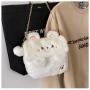 The new cute plush beacon bag dumb doll shoulder bag female hairy messenger bag