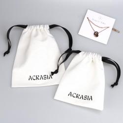 Custom Logo Printing White Cotton Linen Dust Bag For Gift Packaging Drawstring Cosmetic Cotton Makeup Pouch