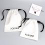 Custom Logo Printing White Cotton Linen Dust Bag For Gift Packaging Drawstring Cosmetic Cotton Makeup Pouch