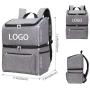 Wholesale Custom Lightweight Double Deck Lunch Backpack Outdoor Picnic Beach Wine Bottles Soft Reauable Cooler Tote Bag
