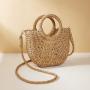 New straw woven bag diagonal beach bag shoulder bag