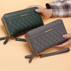 2024 new women's long wallet Korean style simple double zipper coin purse multi-card wallet card bag clutch wallets