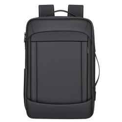 Men's Large Capacity Nylon Business Backpack Waterproof Outdoor Travel Computer Bag with Expansion and Printed LOGO