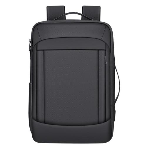 Men's Large Capacity Nylon Business Backpack Waterproof Outdoor Travel Computer Bag with Expansion and Printed LOGO