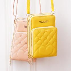 Small Mini Single Shoulder Crossbody Bag 2024 New Touch screen Fashion Mobile Phone Bag Zipper Wallet Mobile Phone Messenger Bag