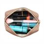 Factory Custom Leather Travel Case Makeup Bag Cheap Personalized Women's Cosmetic bag