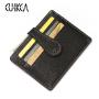 CUIKCA Women Men Wallet 1120 Genuine Leather Carteira Cowhide HASP Slim Wallet Purse Business ID Credit Card Cases Card Holders