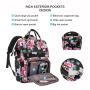 LOVEVOOK 2022 fashion casual floral printing bag pack large capacity waterproof hiking backpacks womens travel backpacks