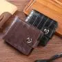 New wallet men's short money wallet male youth multi-card slot retro crocodile pattern fashion horizontal soft leather wallet